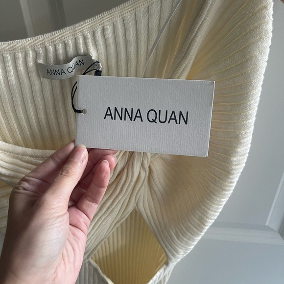 NEW ANNA QUAN Zali One-Shoulder Minidress Ivory Elegant Off-Shoulder Cream Dress - Picture 9 of 12